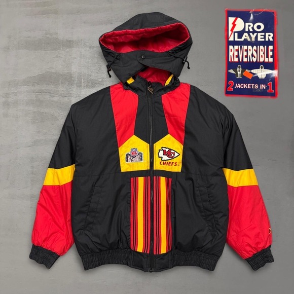 Pro Player Other - NEW Pro Player Vintage Kansas City Chiefs Reversible Jacket Large NWT Puffer Red